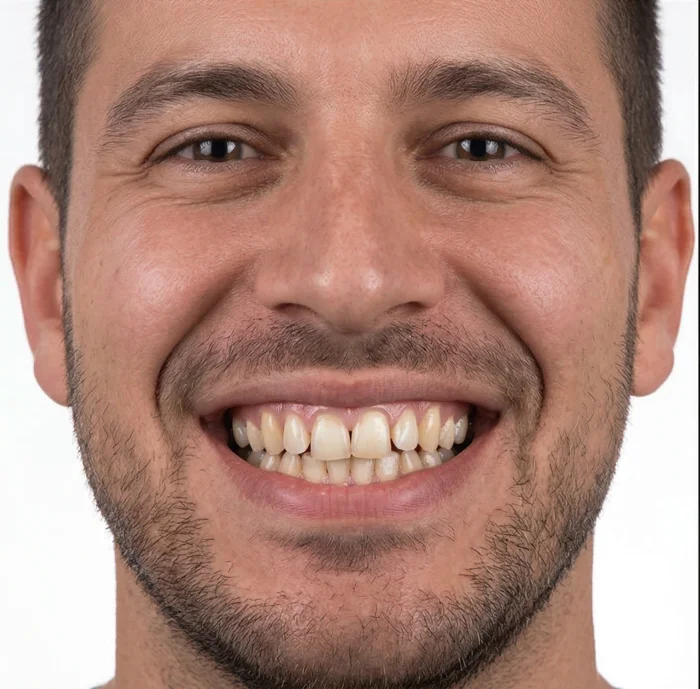 Przed leczeniem - licówki porcelanowe, pacjent